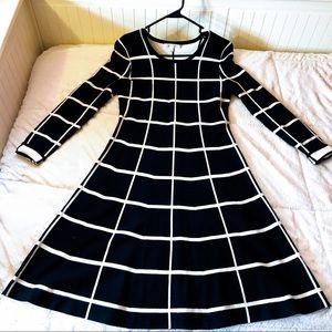 B&W Grid Pattern Dress
